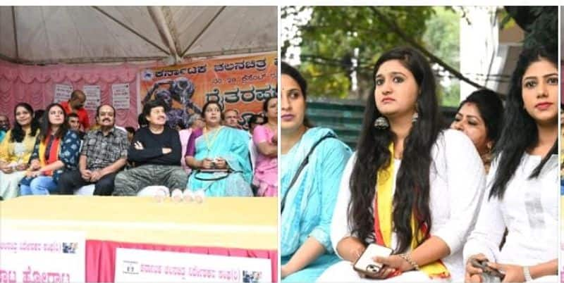 Actors and actresses participated in the protest against Tamil Nadu in Karnataka KAK