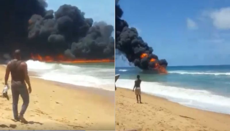 old video from nigeria circulating in facebook and whatsapp as sea fire now in africa jje 