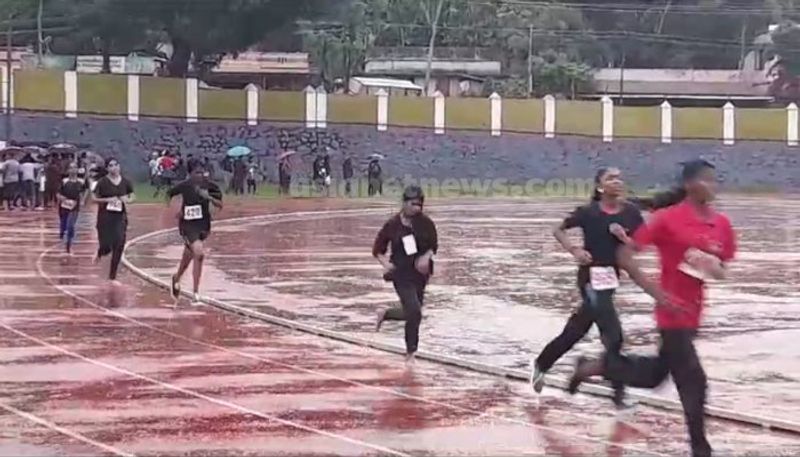 Kattakkada sub district athletic meet students fully got wet in heavy rain kgn