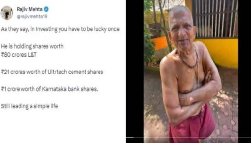 viral video claims this old man living a simple life have 102 crore shares rlp