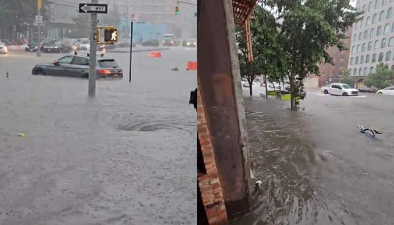 emergency declared in new york state after heavy rain flooded the entire city ans