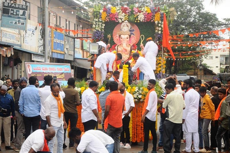 Hindu Sabha Ganapati Dispersal Procession in Chikkamagaluru gvd