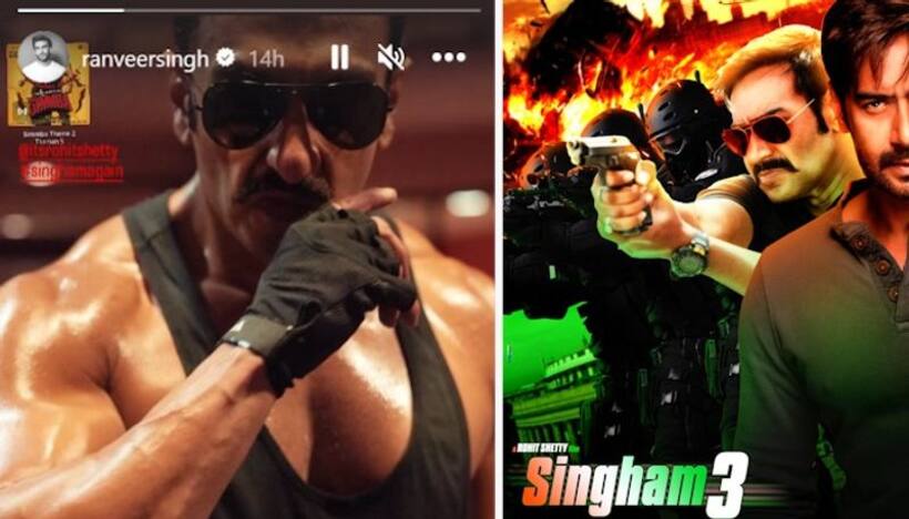 Singham Again: Ranveer Singh shares BTS of Rohit Shetty- Ajay Devgn cop film; seen in Simmba mode