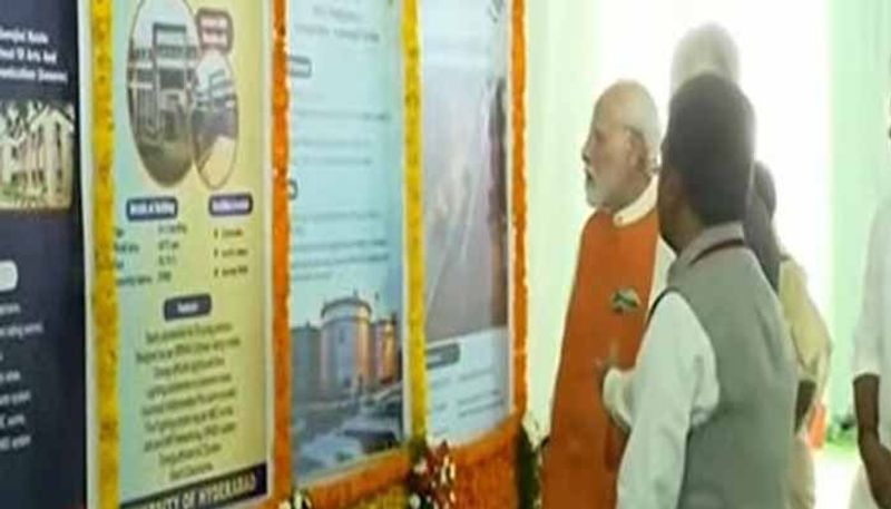 prime minister Narendra modi lays foundation stone of multiple projects in  worth Rs, 13, 500 in Telangana lns