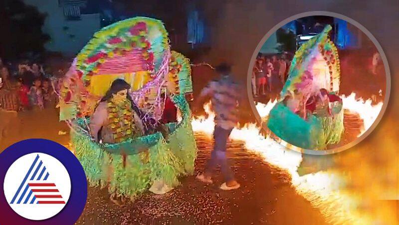 Kantara movie song effect creates fire on dance stage at Andhra Pradesh srb