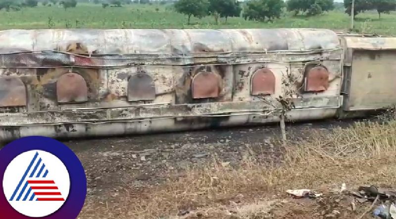 A tanker loaded with diesel exploded while trying to rescue a pig at kalaburagi rav