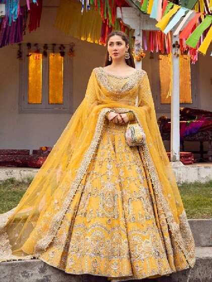 Yellow कामदार लहंगा
