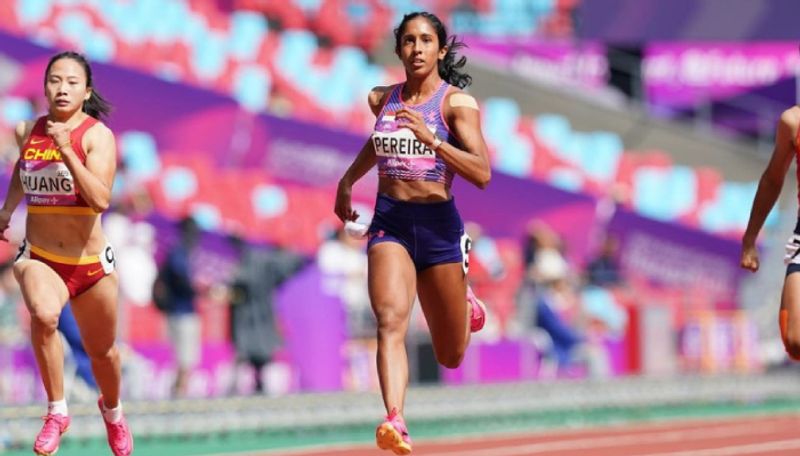 Singapore Sprinter Queen Shanthi Pereira Won Gold medal in 200 meter race in Asian Games 2023 ans