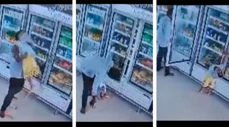 Hyderabad A girl who came to the supermarket with her father was electrocuted and died in spot Shocking video goes viral akb