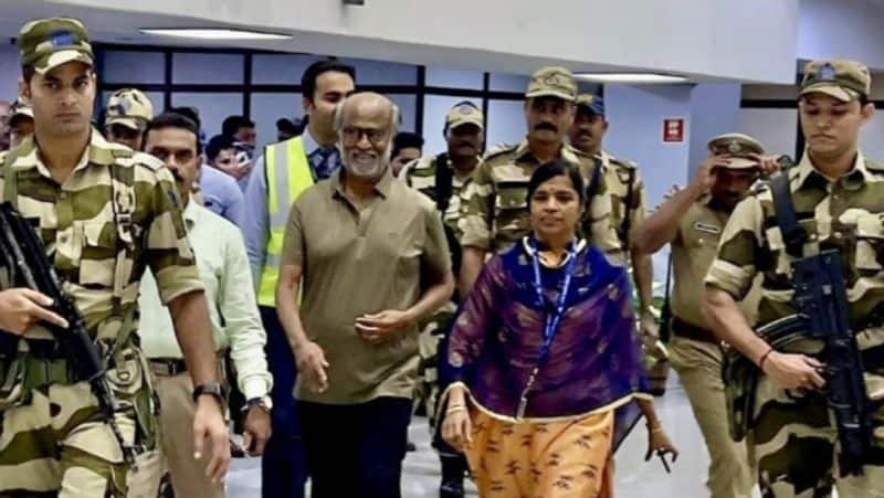 Rajinikanth landed in Trivandrum for Thalaivar 170 movie shoot airport video viral gan