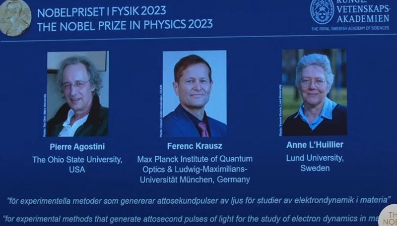 Physics Nobel Prize 2023: Pierre Agostini, Ferenc Krausz, and Anne L'Huillier receive Nobel Prize AVV