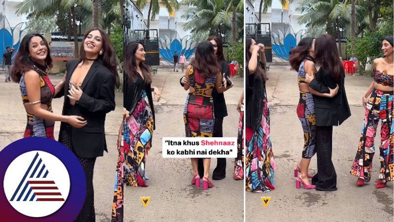 Bhumi Pednekar gets uncomfortable as Shehnaaz gill hugs kisses her suc