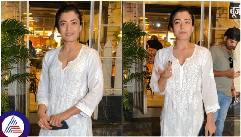 Indian actress Rashmika Mandanna come outside in Mumbai without makeup sat