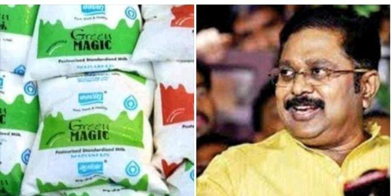 TTV Dinakaran opposes stoppage of sale of green milk packets in Aavin KAK