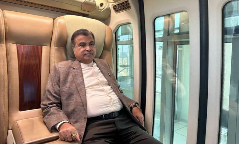 Nitin Gadkari takes the Sky Bus in Sharjah WATCH