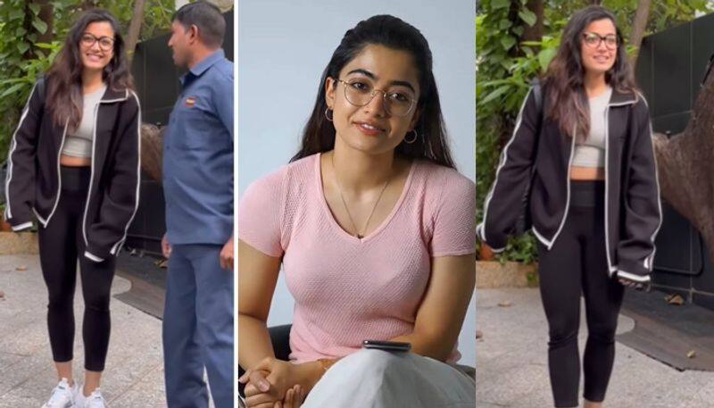 Rashmika Mandanna forgot to tie up the laces in Public san