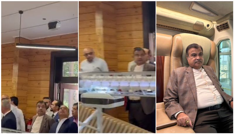 sky bus comes to india Nitin Gadkari takes test ride in sharjah btb