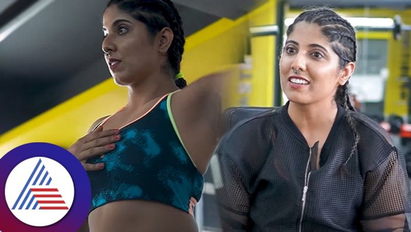 Kannada actress Chitral Rangaswamy talks about fitness workout sports bra vcs