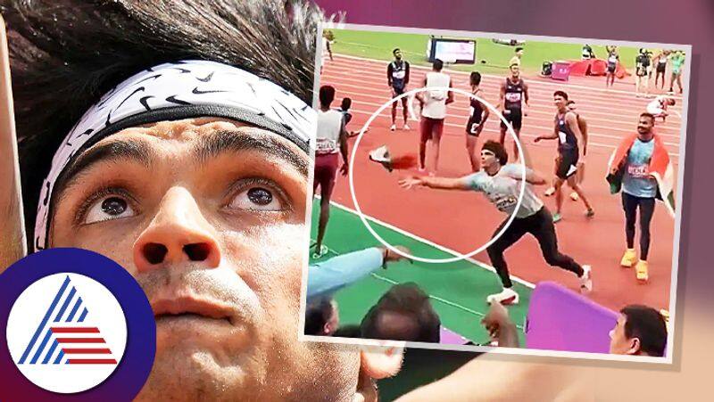 Neeraj Chopra saves Indian flag from falling on ground after Asian Games gold video goes viral kvn