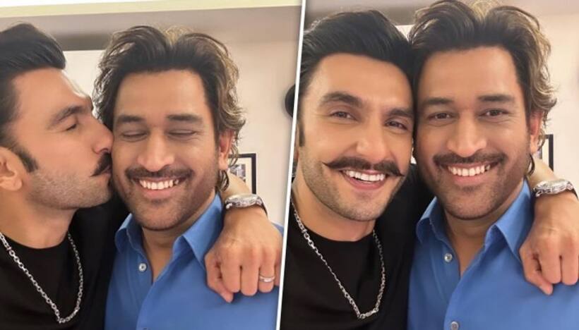 ఎంఎస్‌ ధోనీ కి ముద్దు పెట్టిన రణ్ వీర్ సింగ్, ఇదేంపని అంటున్న నెటిజన్లు.. 