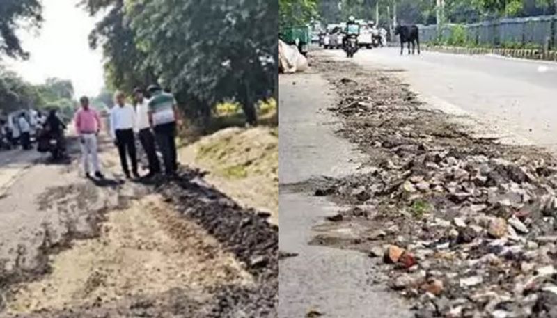 Goonda tax not paid MLAs aides dig up 7 km road stretch in Uttar Pradesh san