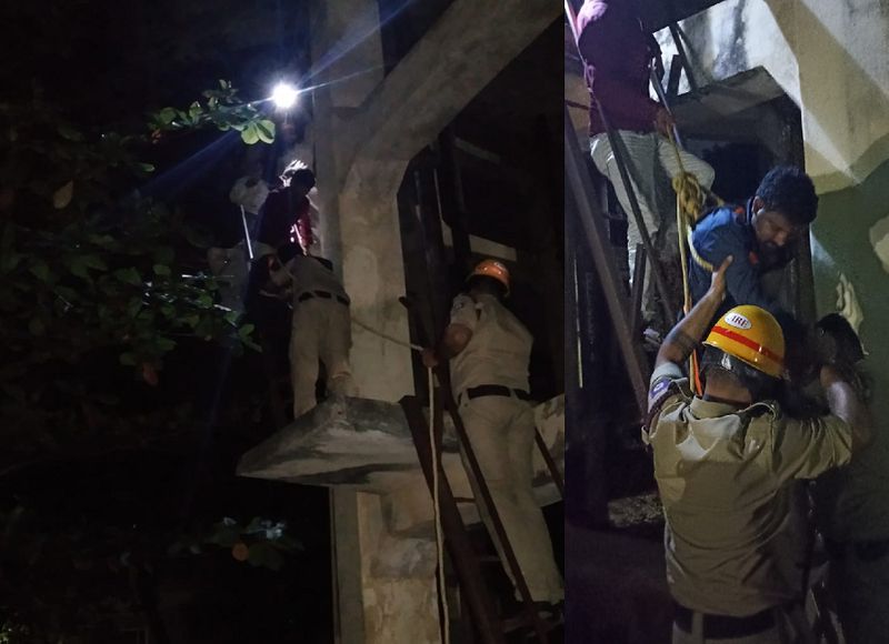 A Man who climbed the Water tank while drunk at shivamogga gvd