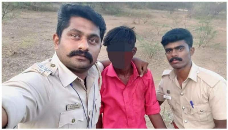 Sub inspectors viral selfie with minor accused in murder case bkg