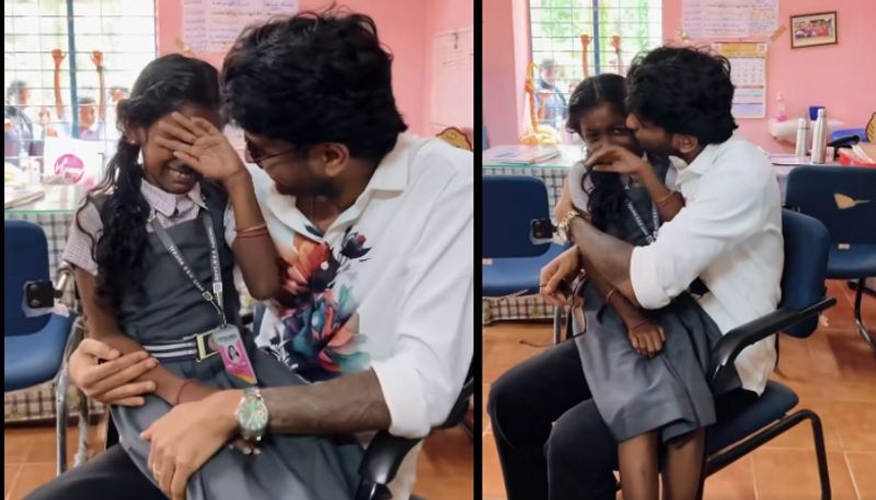 bigg boss malayalam winner akhil marar meet his child fan at school nrn 