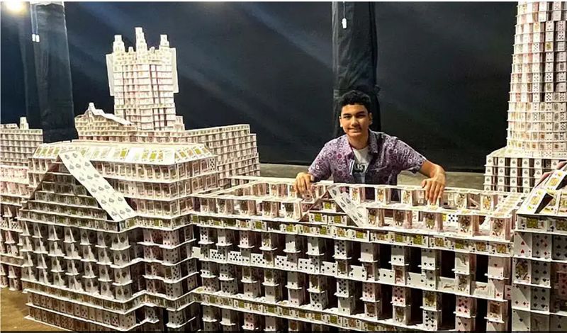 Amazing Kolkata teen sets Guinness World Record by creating 'largest playing card structure' - WATCH snt