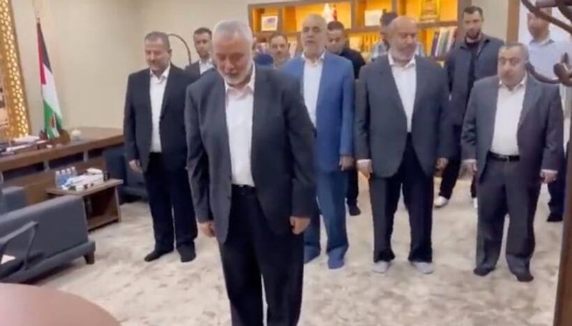 WATCH: Hamas' Ismail Haniyeh, other members offering prayers after executing attack on Israel sparks outrage