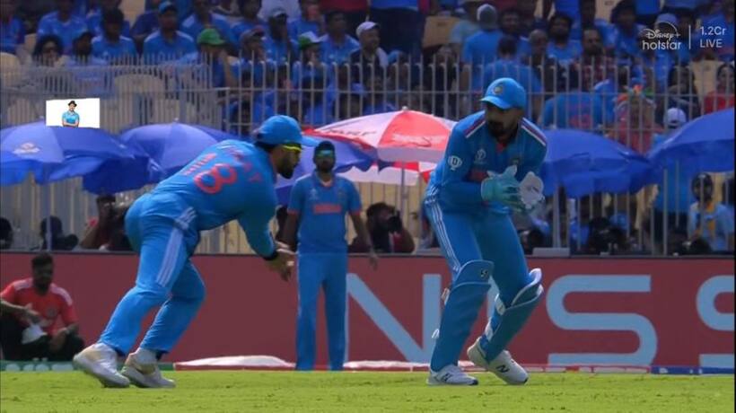 ODI World Cup 2023: Virat Kohli takes a spectacular catch at the slips, Jasprit Bumrah shows aggression