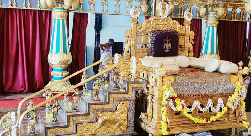   jeweled throne will  assemble in the Mysore palace snr