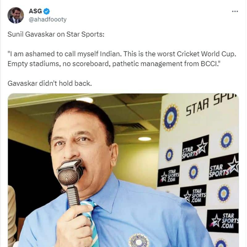 No Sunil Gavaskar never said this is the worst Cricket World Cup and pathetic management from BCCI jje