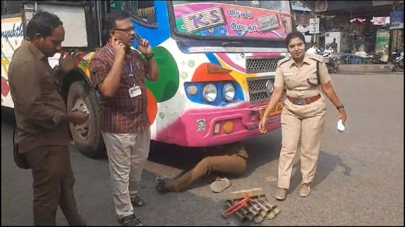 road transport officer inspect and warn private bus companies who are using high sound air horn in salem vel