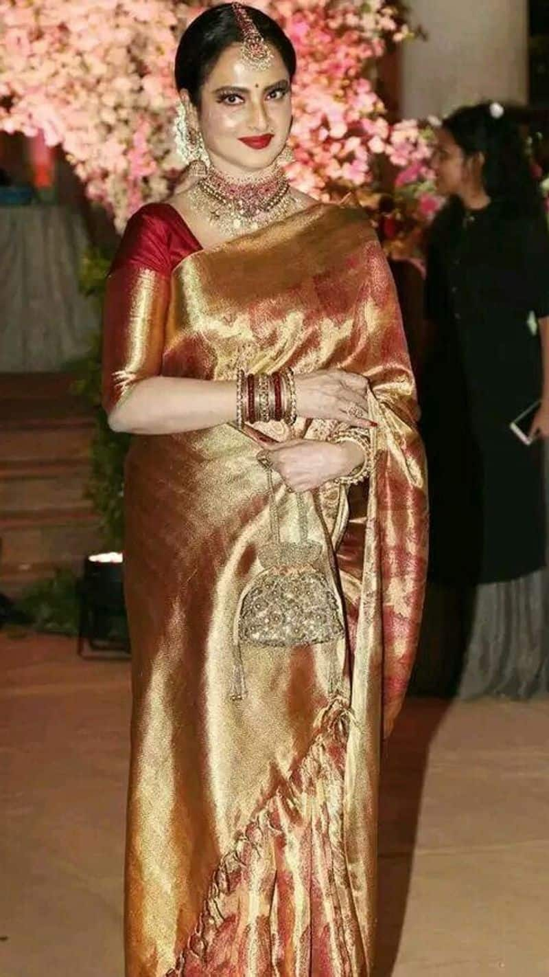 bollywood actress rekha 10 silk saree collection kxa