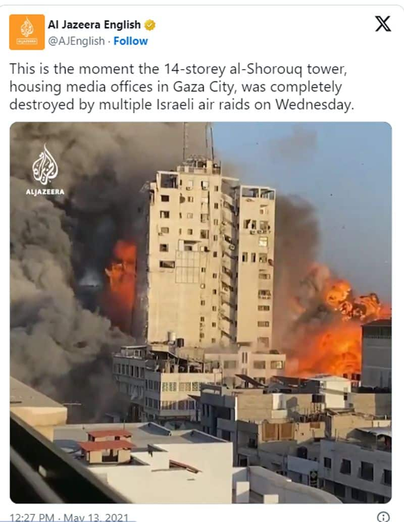 Israel Hamas war Video of tower collapse in Gaza is not from recent attack in 2023 October Fact Check jje 