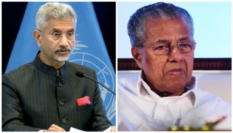 Chief Minister pinarayi vijayan sent a letter to the Foreign Minister S. Jaishankar for Israel malayalis sts