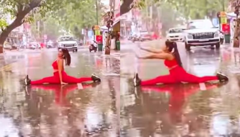 woman performing yoga on road goes viral Gujarat Police takes action SSM