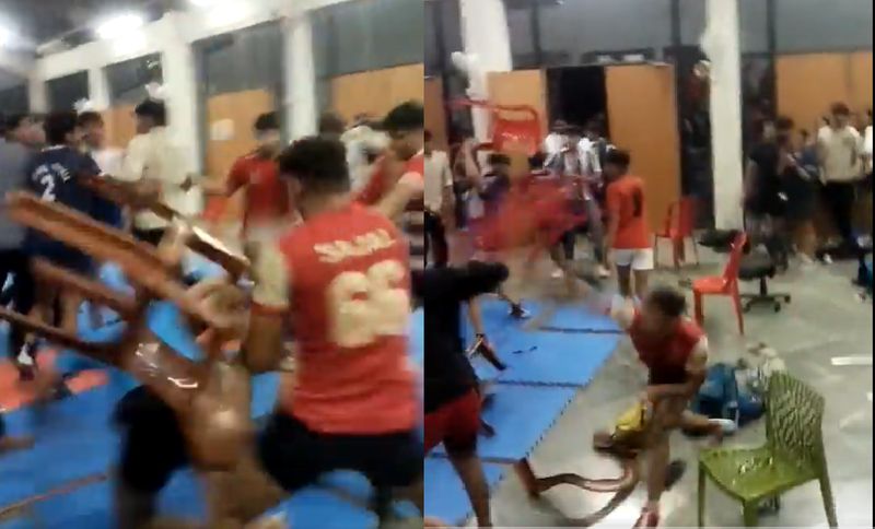 IIT Kanpur College student kabaddi tournament turns WWE ring video goes viral ckm