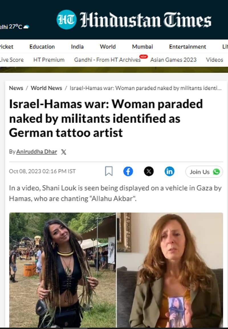 Hamas vs Israel War Hamas killed Israeli soldier and paraded naked photo is not true fact check jje