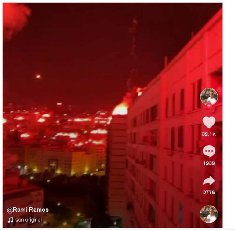 video from Algeria sharing in social media with title Israel airstrikes in Gaza against Hamas jje 