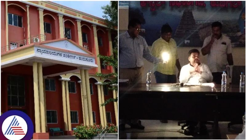 Electricity load shedding effect Tumkur district court proceedings run in mobile torch sat