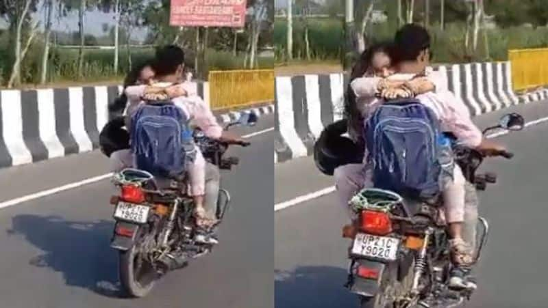 Young Couple in Uttar Pradesh fined Rs 8,000 for hugging while riding a bike; video goes viral-rag