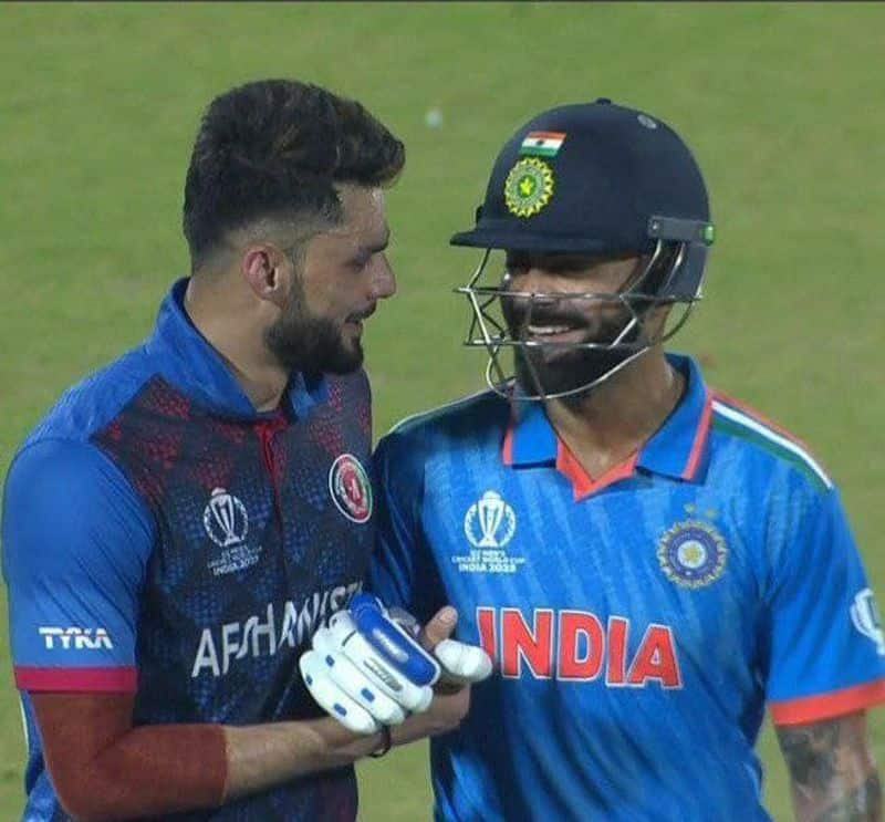 ICC World cup Virat kohli and Naveen Ul haq ends 5 month old sledging in IND vs AFG Match ckm