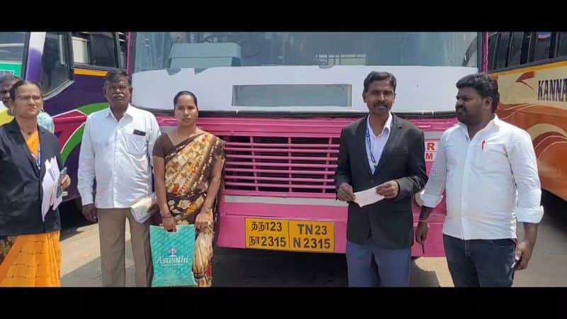 10 government bus seized by judicial officers at gudiyatham bus stand who missed to provide compensation in vellore district vel