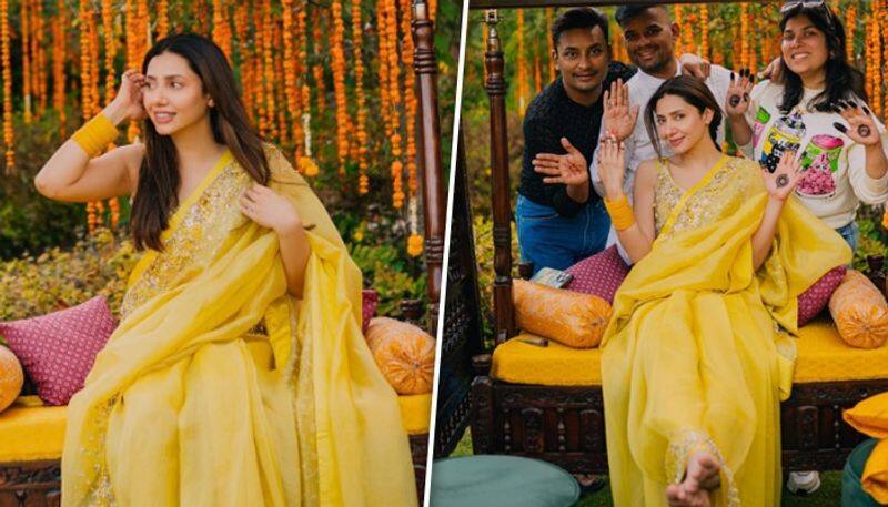 Mahira Khan shines in yellow as she drops pictures from her Mehndi ceremonyRKK