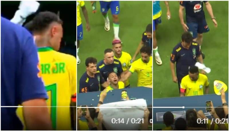 watch video brazilian footballer hit with popcorn bag after draw with venezuela saa