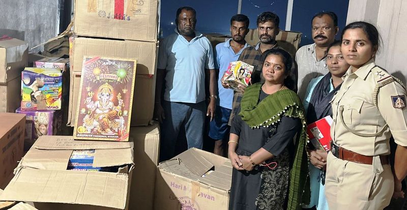 KGF  Illegal  Crackers  worth Rs 13 lakh seized snr