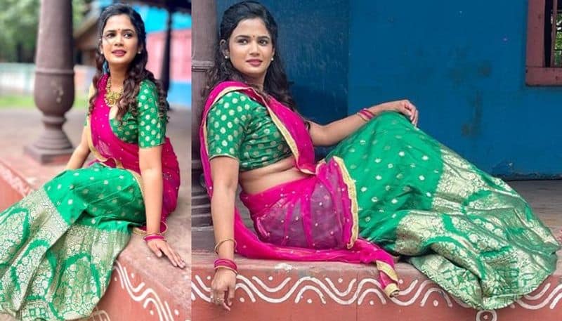 Ariyana Glory looks beautiful in  Half Saree NSK