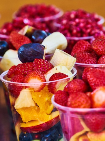 1. Fruit Salad with Honey-Lime Dressing:
